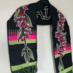Paradise SC Soccer Futbol Scarf Diehard Scarves Black Floral Fringe Fan Scarf